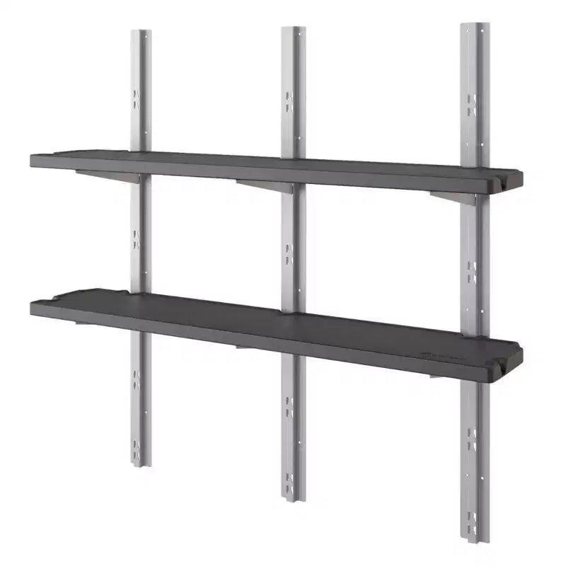 Suncast Vertical Shed 6 Shelf Kit Space Saving Wall Mount Outdoor Storage, Black