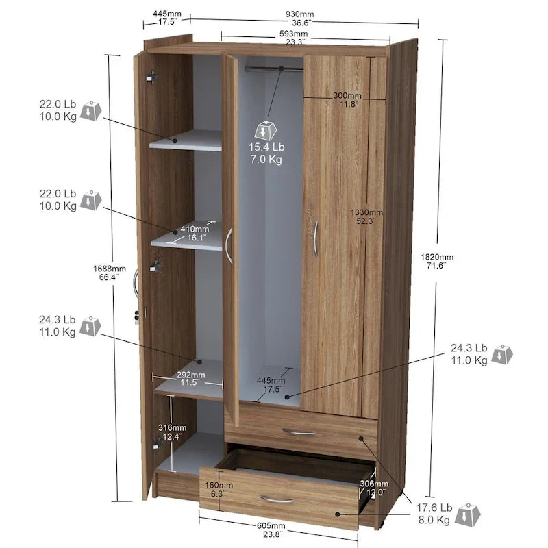 Tall Armoire/ Wardrobe by Inval