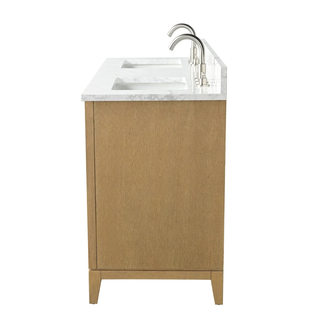Vanity Art Bathroom Vanity with Ceramic Sink and Engineered Marble Top