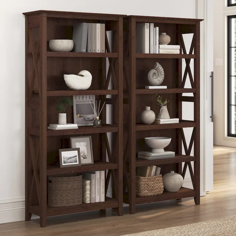 Key West 5 Shelf Bookcase Set by Bush Furniture