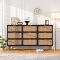 Rattan chest of drawers for the bedroom, large-capacity drawer cabinets for the wardrobe, suitable for the living room, hallway, and childrens room.