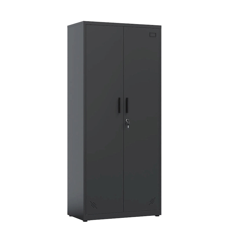 Armoire haute de rangement avec 2 portes et 4 compartiments