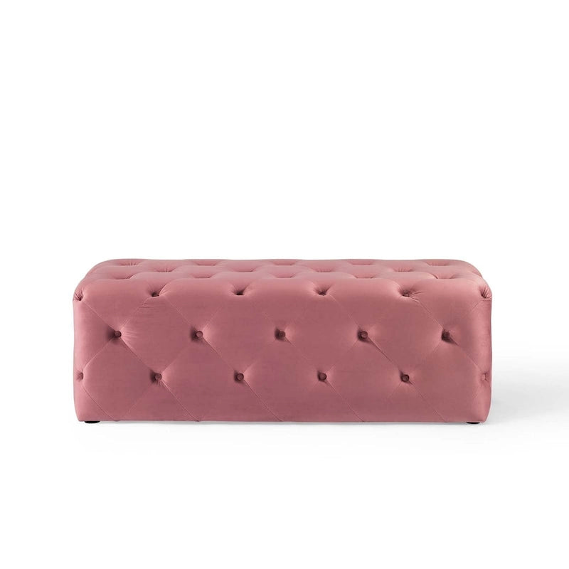 Banquette d'entrée en velours capitonnée de 48 pouces