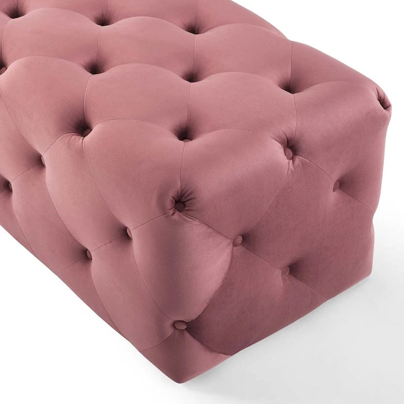 Banquette d'entrée en velours capitonnée de 48 pouces