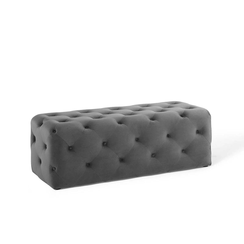 Banquette d'entrée en velours capitonnée de 48 pouces