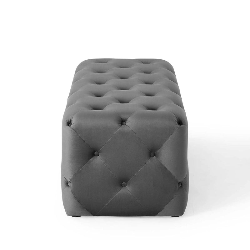 Banquette d'entrée en velours capitonnée de 48 pouces