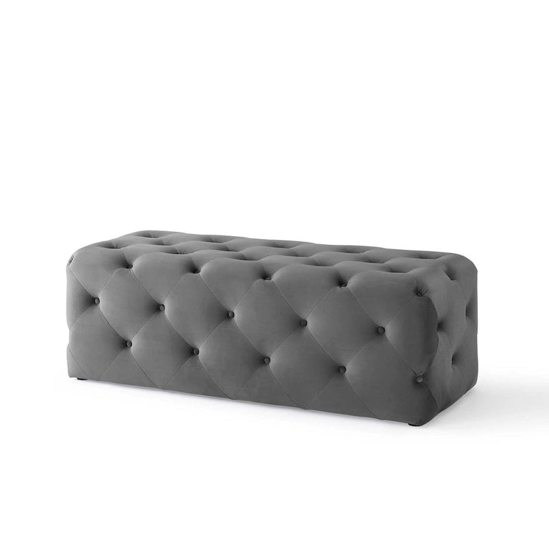 Banquette d'entrée en velours capitonnée de 48 pouces