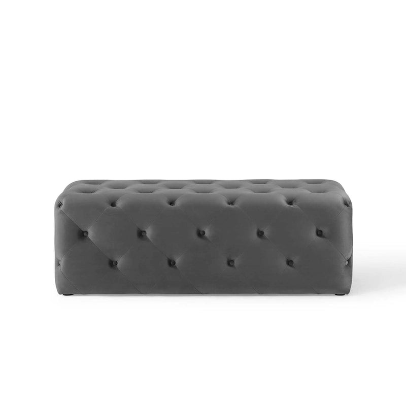 Banquette d'entrée en velours capitonnée de 48 pouces