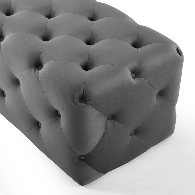 Banquette d'entrée en velours capitonnée de 48 pouces