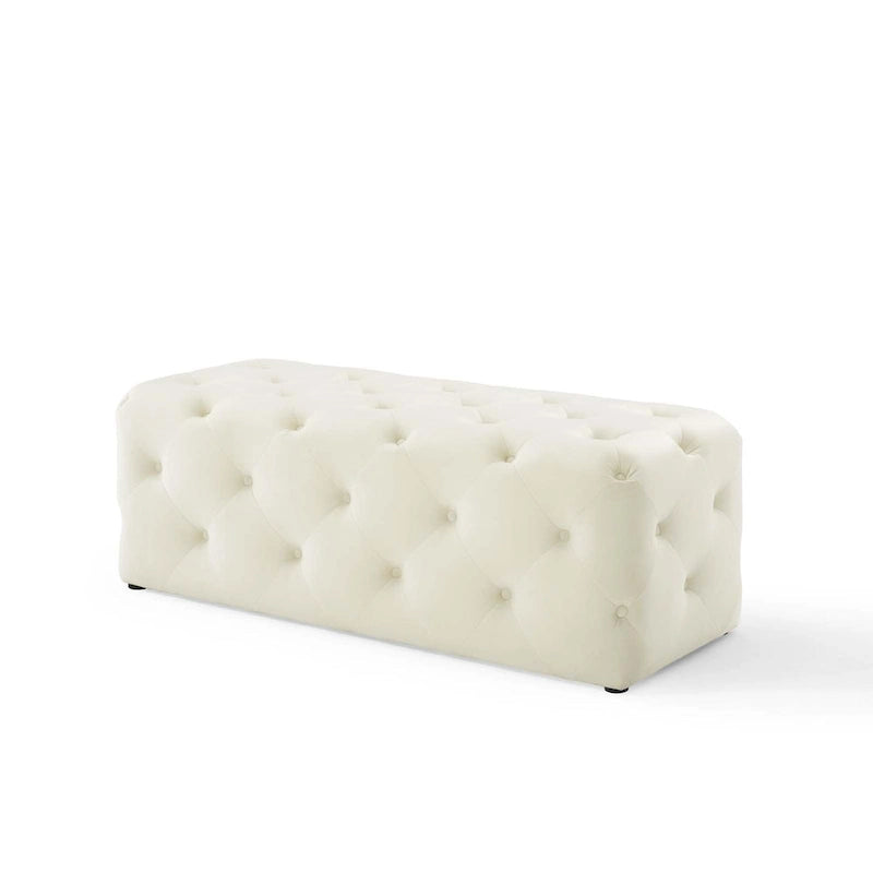 Banquette d'entrée en velours capitonnée de 48 pouces