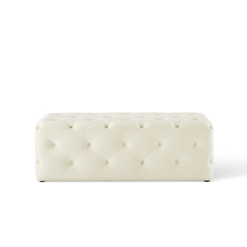 Banquette d'entrée en velours capitonnée de 48 pouces