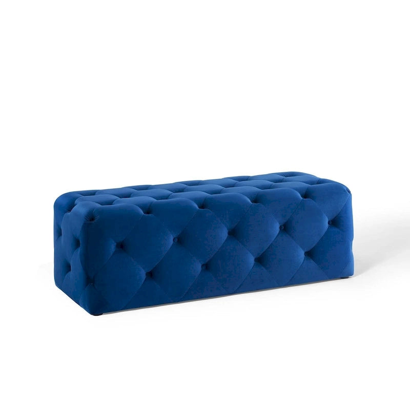 Banquette d'entrée en velours capitonnée de 48 pouces