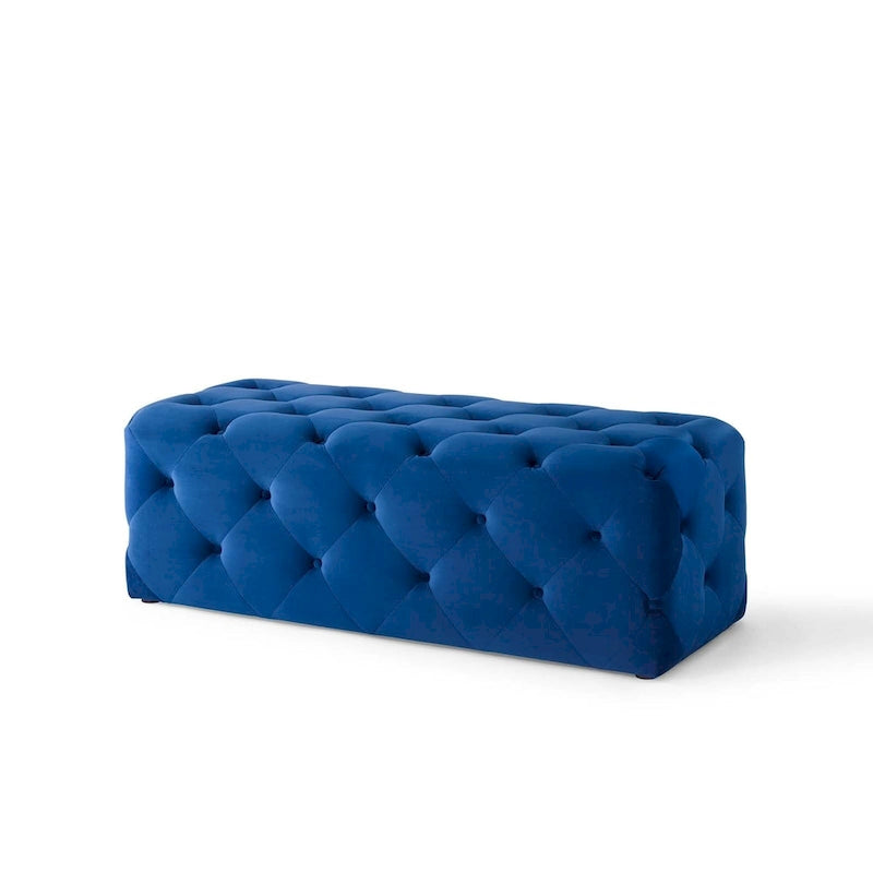 Banquette d'entrée en velours capitonnée de 48 pouces