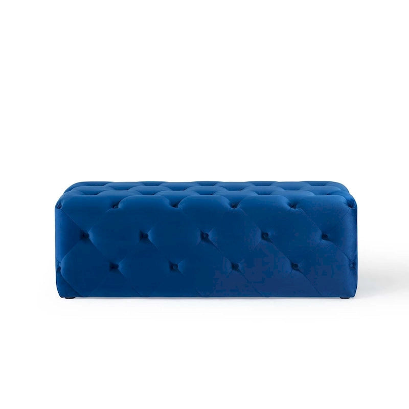 Banquette d'entrée en velours capitonnée de 48 pouces