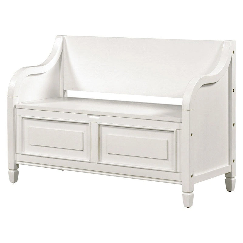 Banc de rangement multifonctionnel en bois massif, style rustique, pour entrée, 42 po