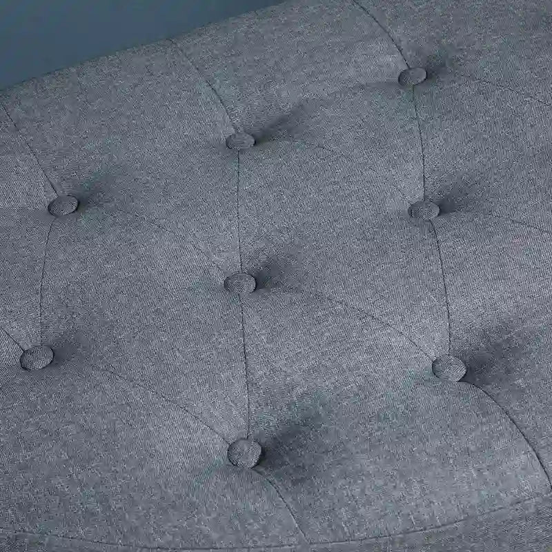 Banquette-coffre ottomane moderne de luxe en forme de demi-cercle avec pieds, couvercle relevable, rembourrage en éponge épaisse, idéale comme banc
