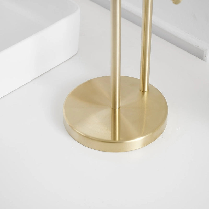 Barre de comptoir autoportante avec porte-serviettes double en T pour salle de bain et cuisine
