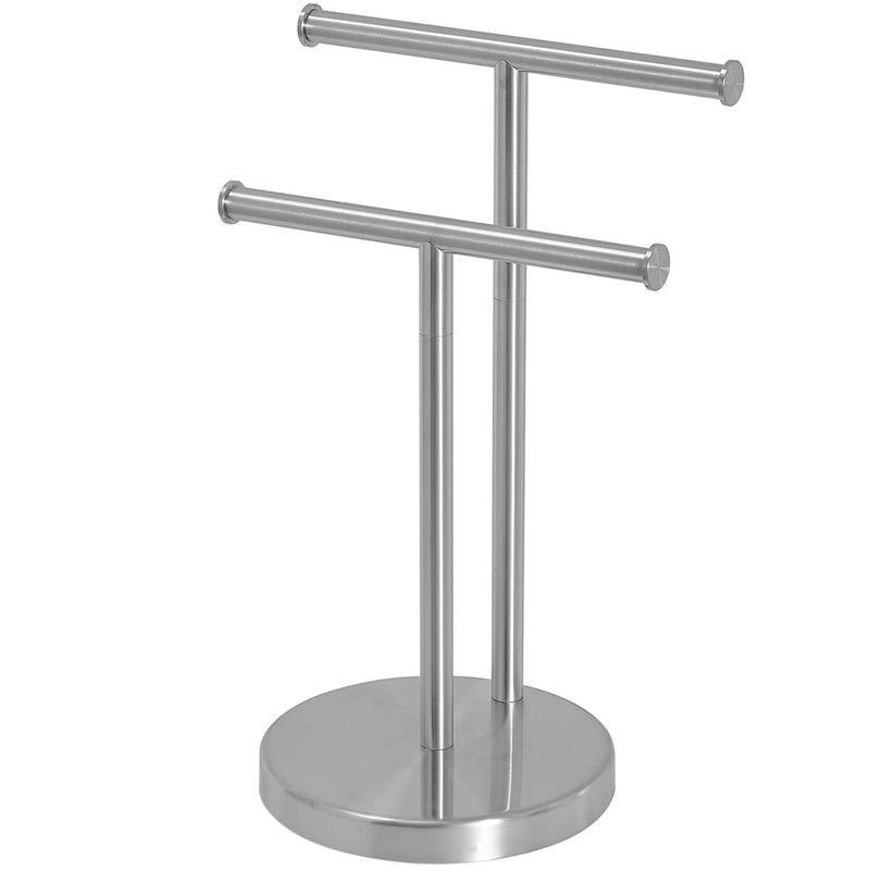 Barre de comptoir autoportante avec porte-serviettes double en T pour salle de bain et cuisine