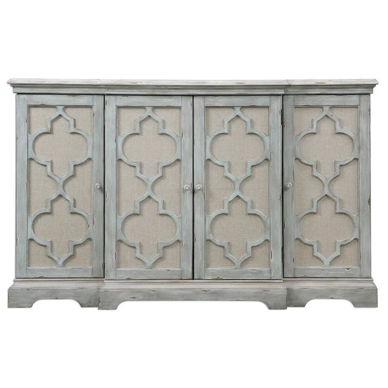 Meuble bas 4 portes gris mer