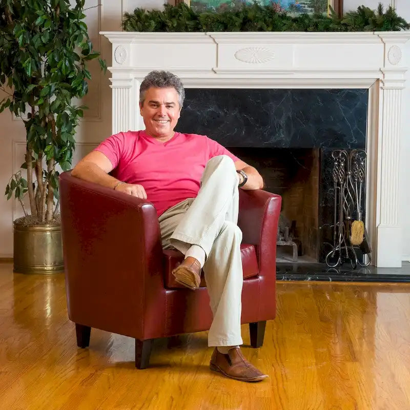 Oxblood Red Bonded Leather Tub Club Chair by Christopher Knight Home