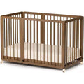 JOYMOR 8 in 1 Convertible Crib, Include 2 Mattress, Converts to Bassinet, Mid Crib, Full Size Crib, Daybed,Toddler Bed and Playard