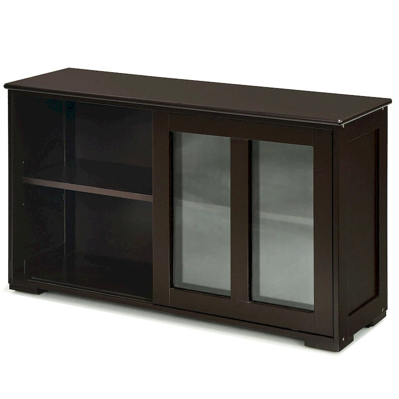 Buffet bas de rangement avec porte coulissante - 42 x 13.0 x 24.5 (L x l x H)