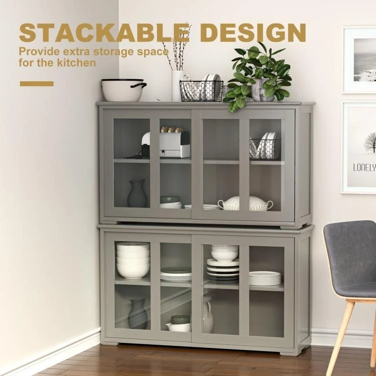 Buffet bas de rangement avec porte coulissante - 42 x 13.0 x 24.5 (L x l x H)