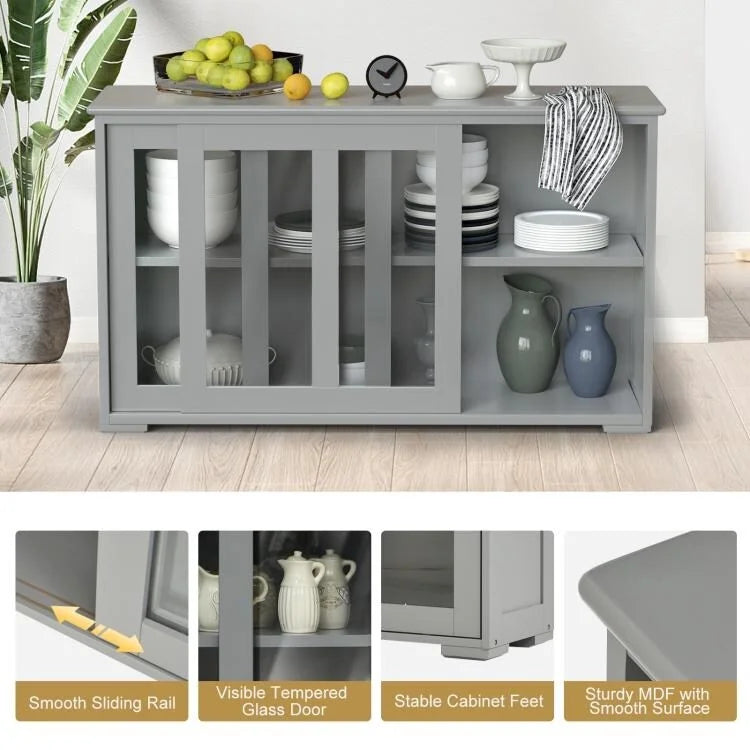 Buffet bas de rangement avec porte coulissante - 42 x 13.0 x 24.5 (L x l x H)