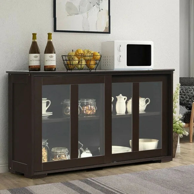 Buffet bas de rangement avec porte coulissante - 42 x 13.0 x 24.5 (L x l x H)