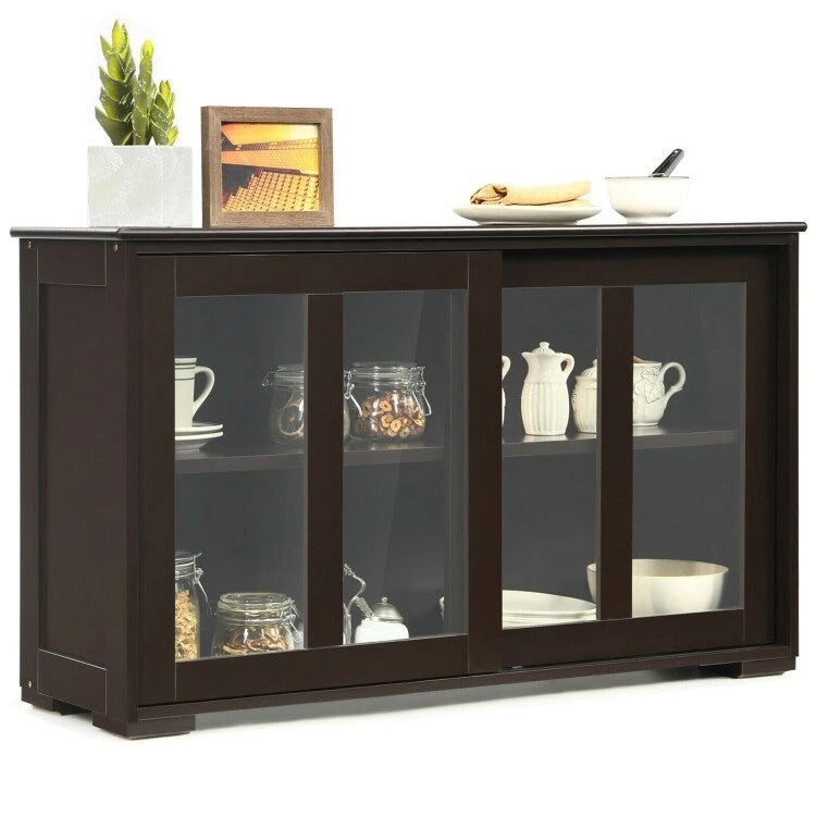 Buffet bas de rangement avec porte coulissante - 42 x 13.0 x 24.5 (L x l x H)