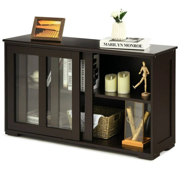 Buffet bas de rangement avec porte coulissante - 42 x 13.0 x 24.5 (L x l x H)