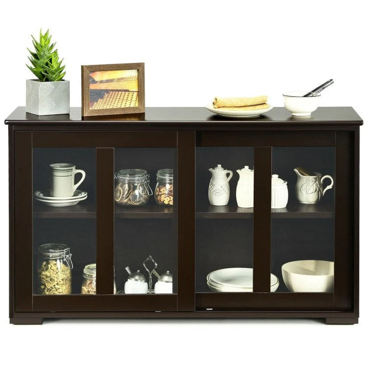 Buffet bas de rangement avec porte coulissante - 42 x 13.0 x 24.5 (L x l x H)