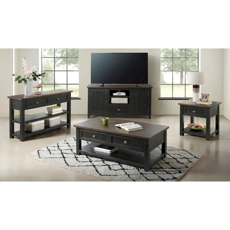 The Gray Barn Downington Solid Wood 2-Drawer Coffee Table