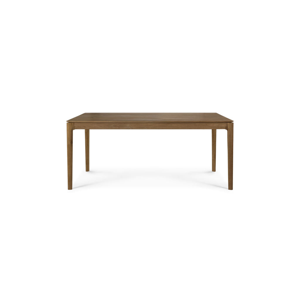 Natural Teak Extendable Dining Table with Concealed Extension Leaf for Dining Room