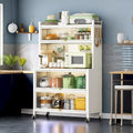 Armoires de rangement de cuisine à roulettes - Étagère de boulanger, Meuble étagère pour four à micro-ondes, Organisateur de rangement