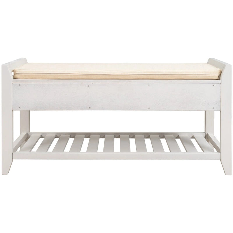 Meuble à chaussures avec assise capitonnée et tiroirs, banc de rangement multifonction pour entrée