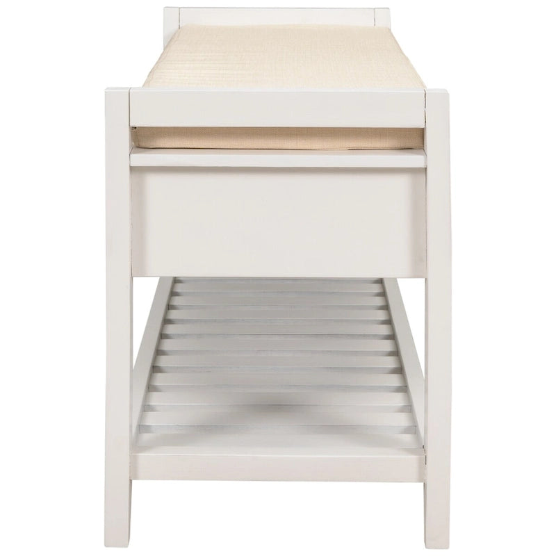 Meuble à chaussures avec assise capitonnée et tiroirs, banc de rangement multifonction pour entrée
