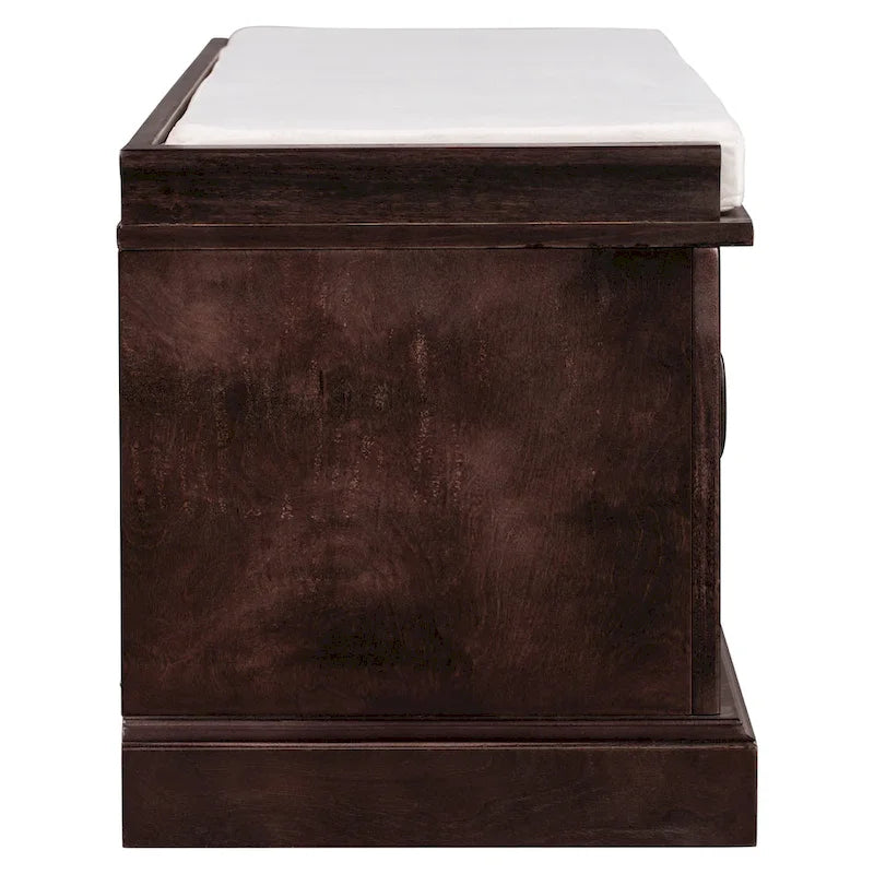 Banc de rangement avec 2 tiroirs et 2 placards, Banc à chaussures avec coussin amovible pour salon, entrée