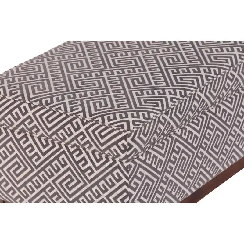 Pouffe de rangement capitonné en bois, style transitionnel
