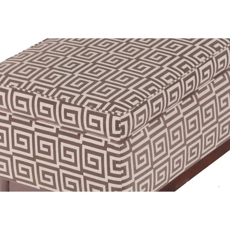 Pouffe de rangement capitonné en bois, style transitionnel