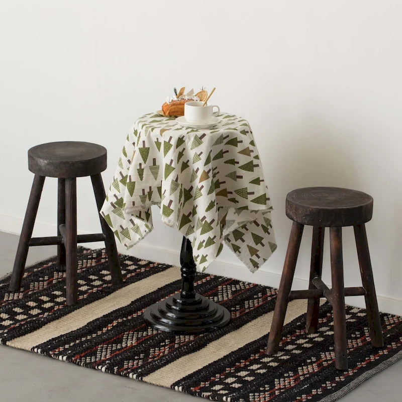 Tabourets rustiques en bois rond de style cabane en rondins - Lot de 2