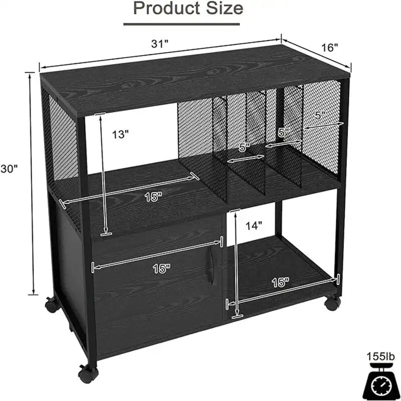 Caissons de classement latéraux en bois mobiles – 40 P x 80 L x 75 H cm