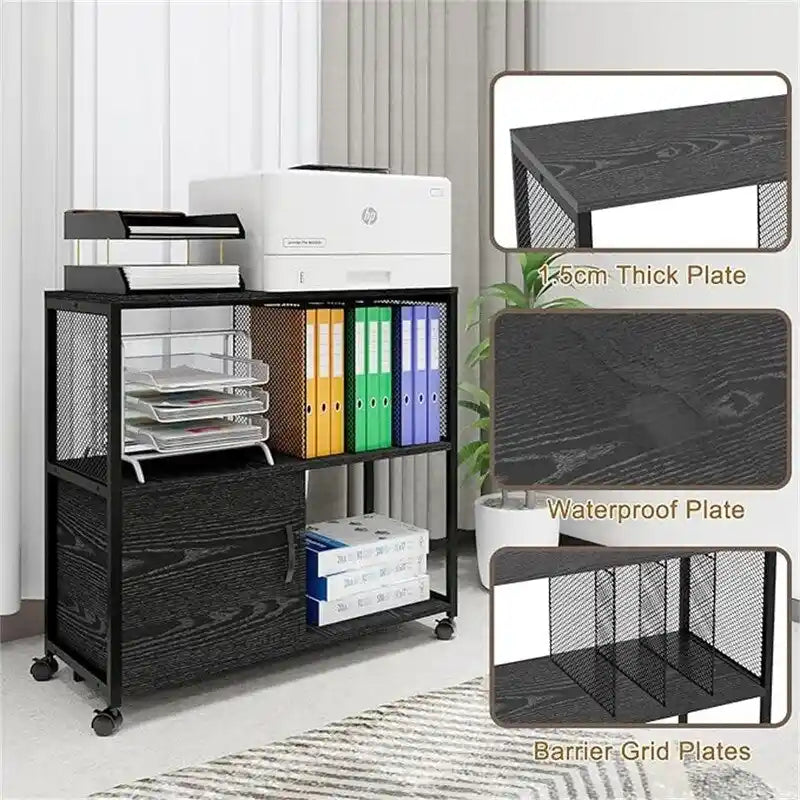 Caissons de classement latéraux en bois mobiles – 40 P x 80 L x 75 H cm