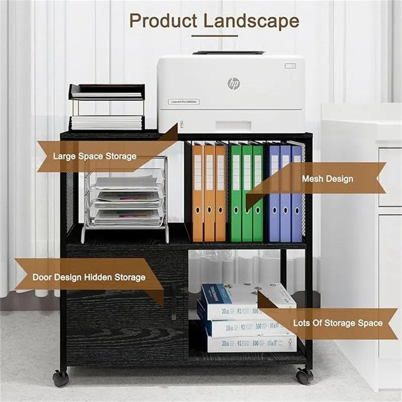 Caissons de classement latéraux en bois mobiles – 40 P x 80 L x 75 H cm