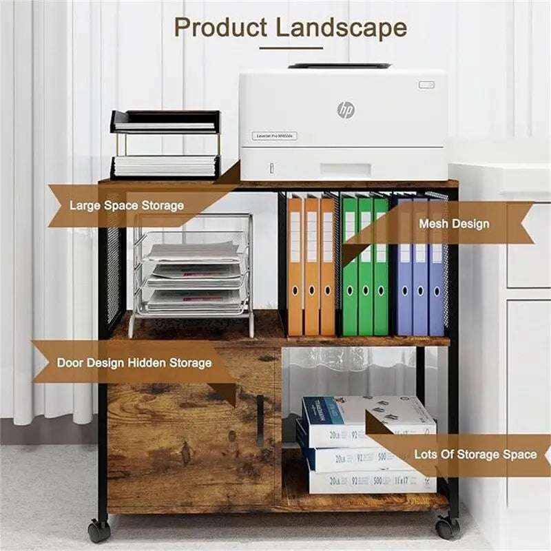 Caissons de classement latéraux en bois mobiles – 40 P x 80 L x 75 H cm