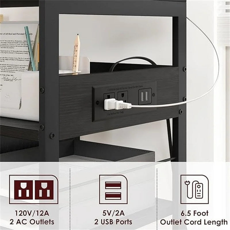 Support d'imprimante avec station de recharge – 32,5 x 18,25 x 5