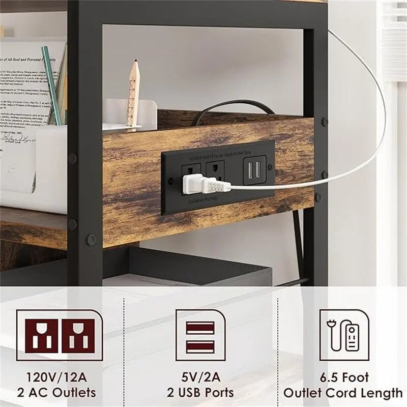 Support d'imprimante avec station de recharge – 32,5 x 18,25 x 5