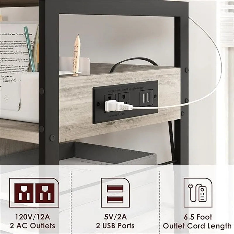 Support d'imprimante avec station de recharge – 32,5 x 18,25 x 5