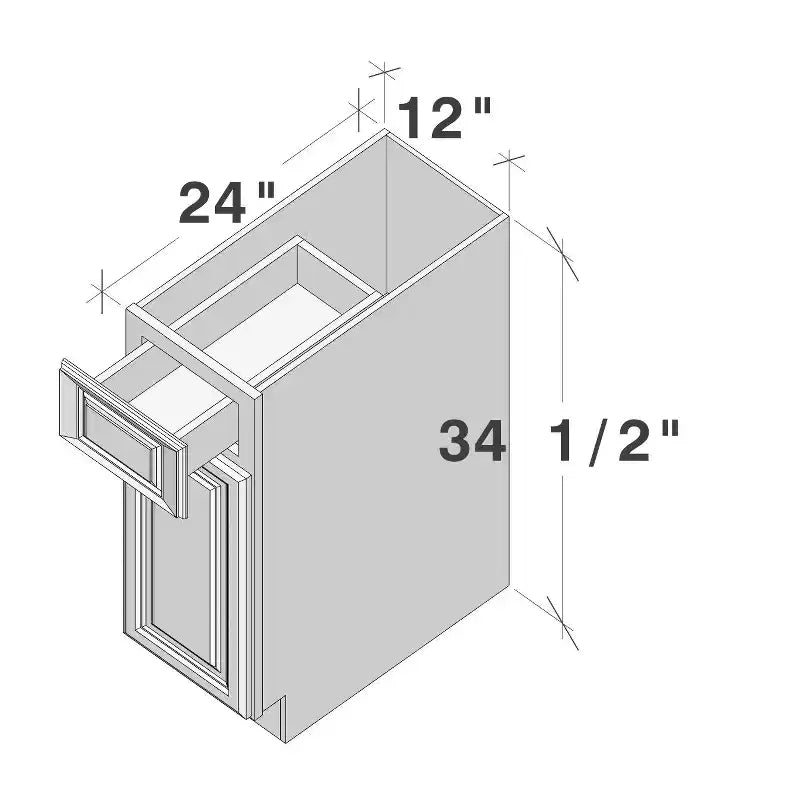 CASAINC 12 in. W x 34.5 in. H x 24 in. D Base Kitchen Cabinet with 1 Soft-Close Drawer  Plywood Frame, Full Overlay Front