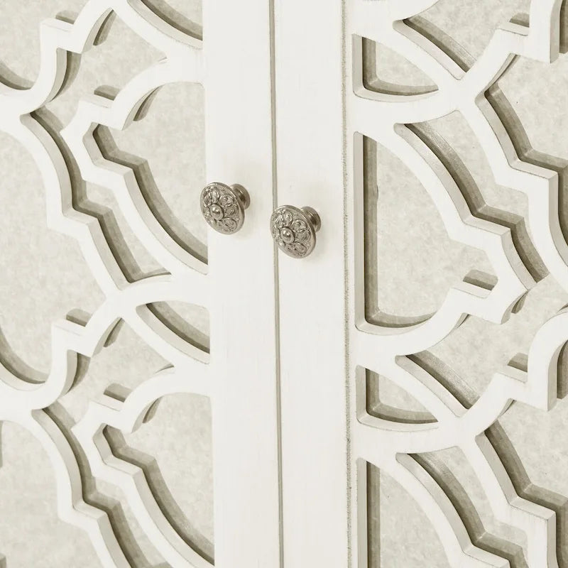 Bahut de salle à manger quatrefoil crème